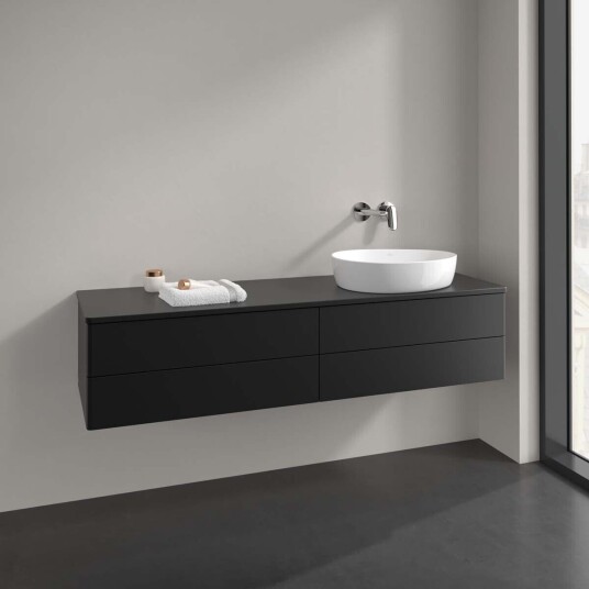 Villeroy & Boch  Antao Servantskap med 4 skuffer 160x50x36 cm u/lys Sort Matt