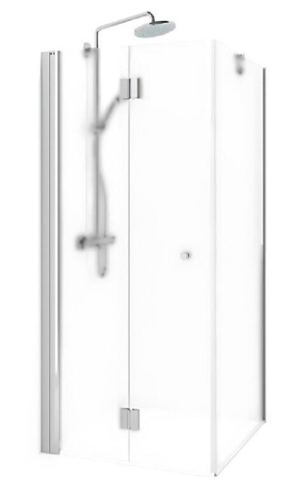 Macro Design Spirit Dusjhjørne Vik Swing - med Knott Matt Aluminium / 80x70cm Ice Glass