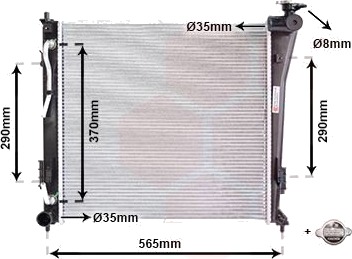 Radiator motorkjøling VAN WEZEL 82002305