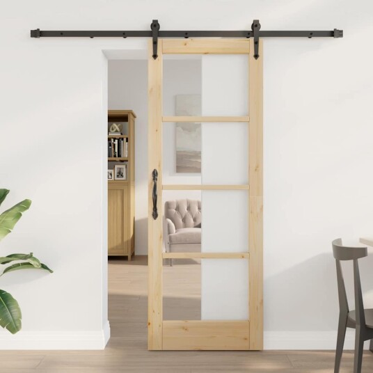 vidaXL Skyvedør med hardware-sett 73,5x198,5 cm Solid Furu