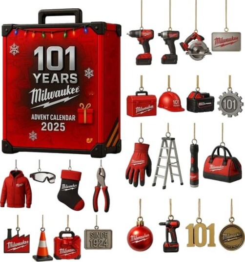 Milwaukee 101:a adventskalender julegave i form av en 2D hengende akrylornament den perfekte julegaven for Milwaukee fans