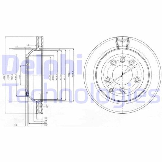 Bremseskive DELPHI BG3775C Bremseskive DELPHI BG3775C