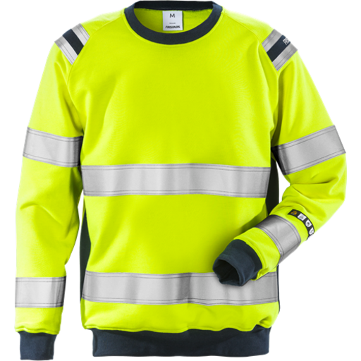 Fristads Sweatshirt Flamestat 7076 Sflh, Klass 3 Varsel Gul/marinblå 2xl Fristads Sweatshirt Flamestat 7076 Sflh, Klass 3 Varsel Gul/marinblå 2xl