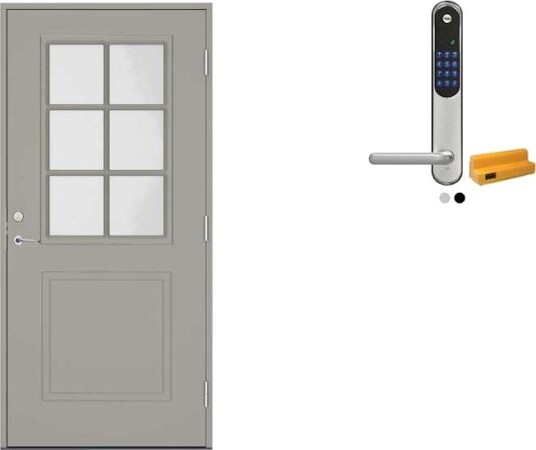 Ytterdør Swedoor Clever-Line+ Tiveden med Yale Doorman Classic Home
