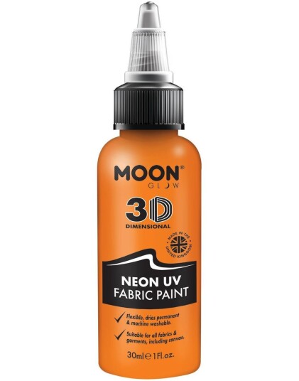 Orange Neon UV Blacklight 3D Tekstilmaling 30 ml Orange Neon UV Blacklight 3D Tekstilmaling 30 ml