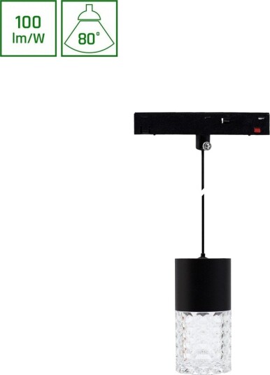 6W SHIFT BASIC HANGIT CRISTAL skinnespot 48V 3000K 100lm/W magnetisk pendel inkl. lyskilde Dimbar : Ikke dimbar Kulør : Varm