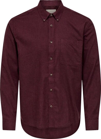 ONLY & SONS Onsjupiter Reg Fit Ls Shirt Noos Burgundy S