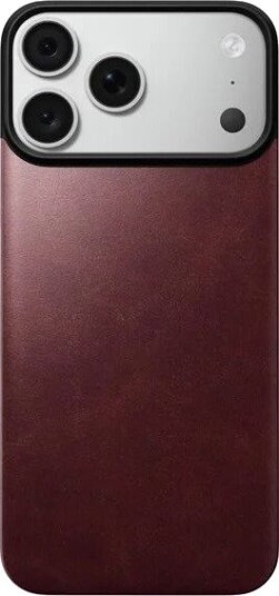 Nomad Magnetic Leather Back - burgundy (Horween) - Magsafe - iPhone 18 Pro Max/17 Pro Max