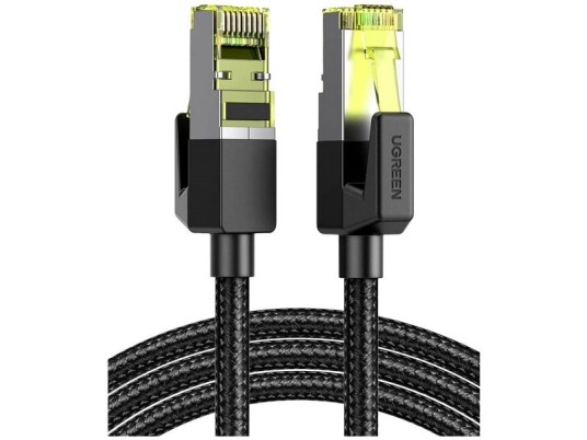 Ugreen Nw150 Flettet Nettverkskabel Ethernet Rj45 Cat.7 F/Ftp 0,5M (Svart)