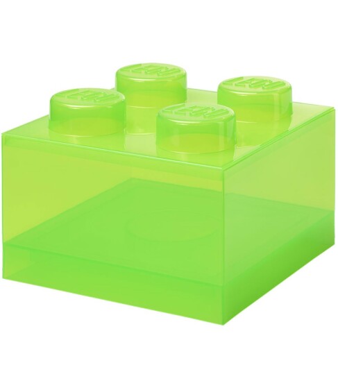 Room Copenhagen LEGO® Brick Boks Translucent 4 Knotter Lysegrønn