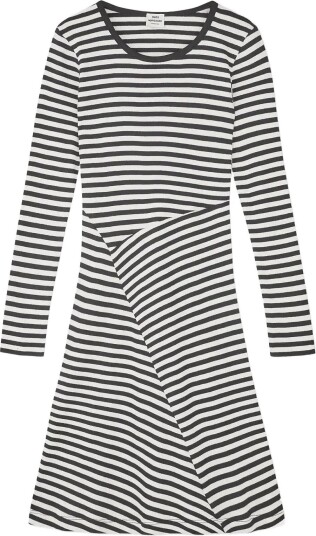 Mads Nørgaard 2X2 Cotton Stripe Cille Dress BLACK/VANILLA ICE 104