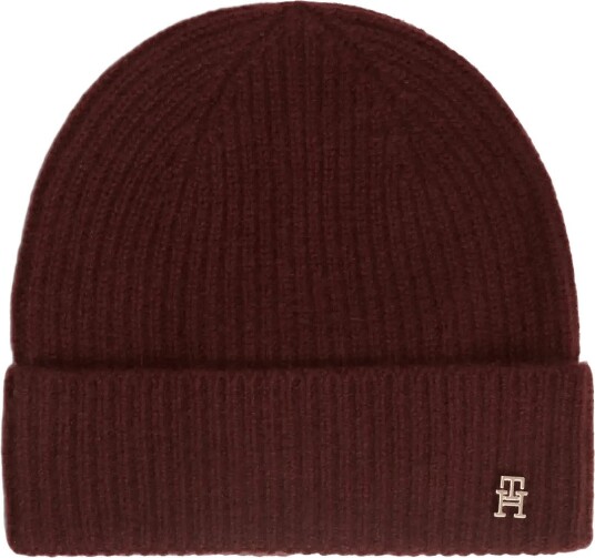 Tommy Hilfiger Th Cashmere Beanie   DEEP BURGUNDY   One Size