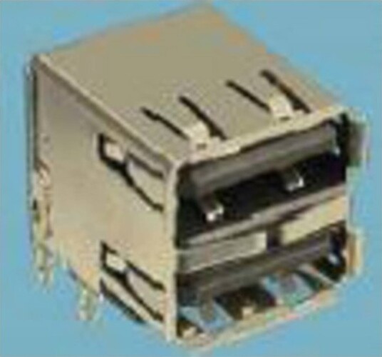 Innfellingskontakt Usb Type A 2.0 Horisontal Montering Usb 2-Port 72309-8034Blf Fci (1 Stk.)