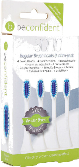 Beconfident Twin pack Beconfident Sonic tootbrush heads. White.