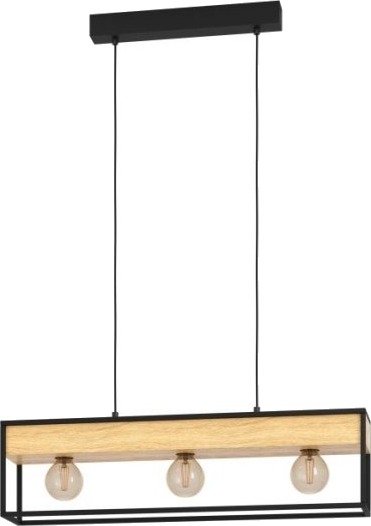 Eglo Libertad 1 Langbord 3L E27 Sort/Tre Fsc