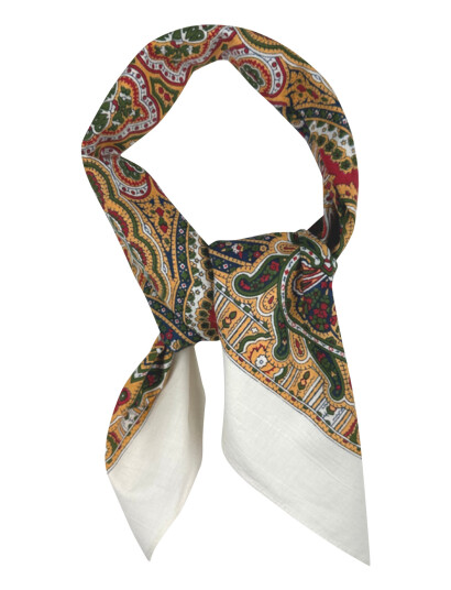 Portia 1924 Cotton Bandana - White - ONE SIZE