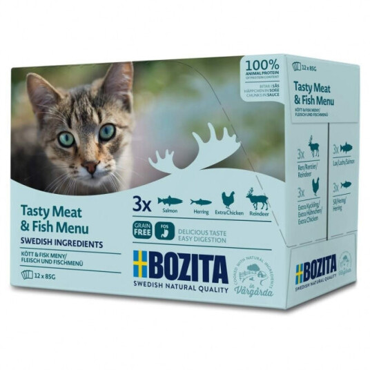 Bozita Multibox Kjøtt & Fisk 12x85 g Våtfôr til Katter Bozita Multibox Kjøtt & Fisk 12x85 g Våtfôr til Katter