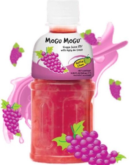 Mogu Mogu Nata De Coco Grape Druejuice med Kokosgelebiter 320 ml Thailand Mogu Mogu Nata De Coco Grape Druejuice med Kokosgelebiter 320 ml Thailand