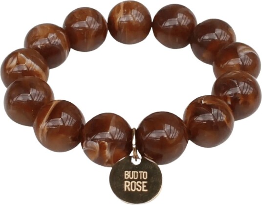 Bud To Rose Velvet Resin Bracelet Green   Brown   ONE SIZE