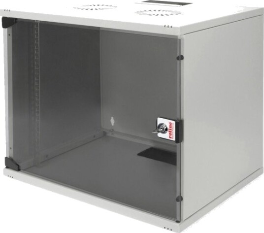 Roline 26.21.0016 Veggmonterbar Hylle 7U Nøkkellås Rack Skinner 9.5 Kg Grå
