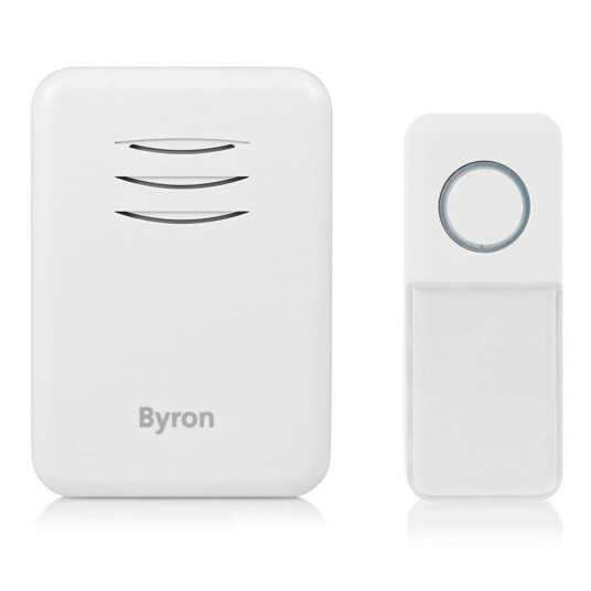 Byron Trådløst Ringeklokkesett Batteri 80 dB Hvit IP44 Byron Trådløst Ringeklokkesett Batteri 80 dB Hvit IP44