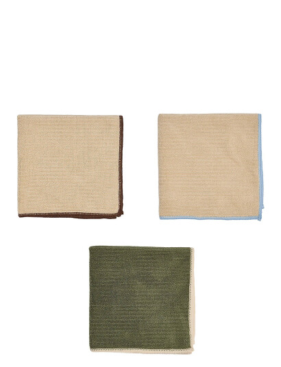 OYOY Living Design Mundus Microfiber Dish Cloth - Pack Of 3 - Beige - ONE SIZE