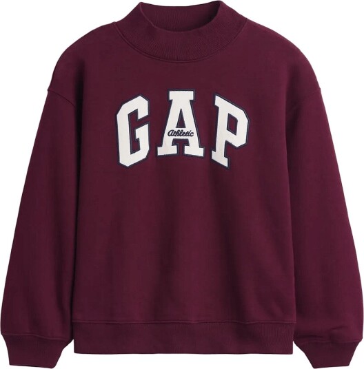 GAP Kids Vintagesoft Oversized Mockneck Logo Sweatshirt Burgundy 116/122 GAP Kids Vintagesoft Oversized Mockneck Logo Sweatshirt Burgundy 116/122