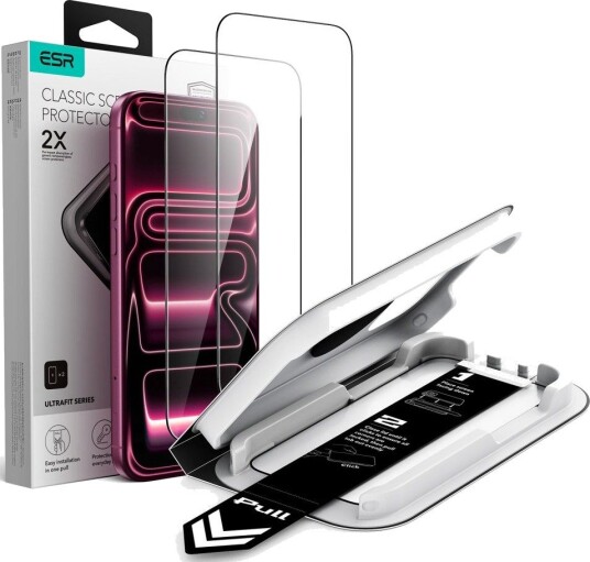 ESR UltraFit Classic 2-Pack 9H Herdet Glass til iPhone 18 Pro Max / 17 Pro Max - Svart ESR UltraFit Classic 2-Pack 9H Herdet Glass til iPhone 18 Pro Max / 17 Pro Max - Svart