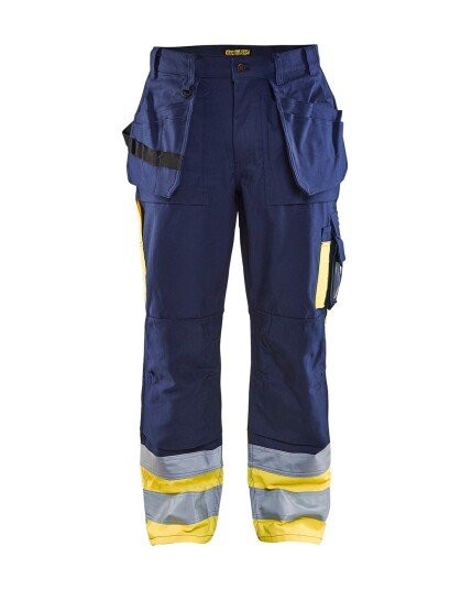 Blåkläder Håndverksbukse varsel Marineblå/Gul C156