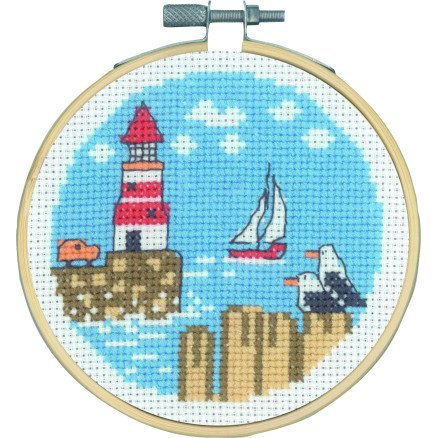 Permin Broderisett Fyrtårn bil Ø10cm