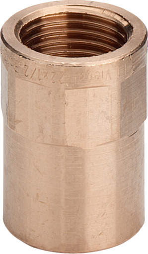 Messing loddeovergangsmuffe 15 mm x 3/4"