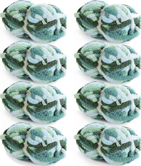 Supertykt Garn 8 pakning Tie Dye Grønn Supertykt Garn 8 pakning Tie Dye Grønn
