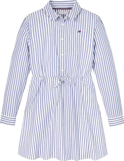 Tommy Hilfiger Kjole Ithaca Mid Blue/Optikk White Tommy Hilfiger 16 år 176 Kjole Blå Hvit