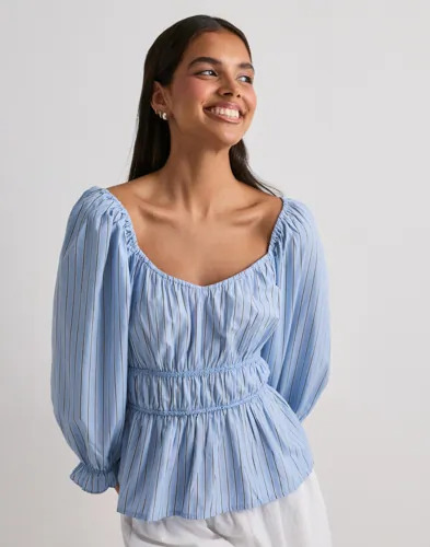 Vero Moda Blå Vmleya 3/4 Stripe Top Wvn