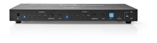 Nedis HDMI Matrix Switch 4x2 4K 60Hz Fjernstyrt Antrasitt