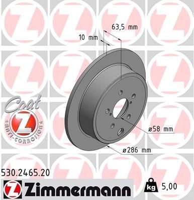 Bremseskive ZIMMERMANN 530.2465.20 Bremseskive ZIMMERMANN 530.2465.20
