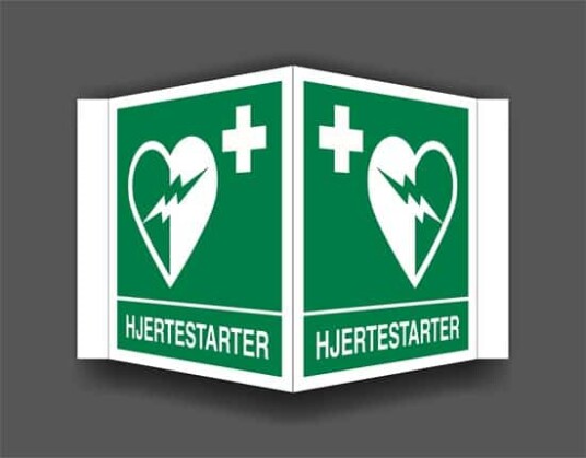 HJERTESTARTER SKILT PLOG 15X15