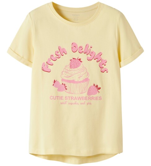 Name It T skjorte   NkfVix   Double Cream/Friske herligheter   Name It   6 år 116   T skjorte   Gul
