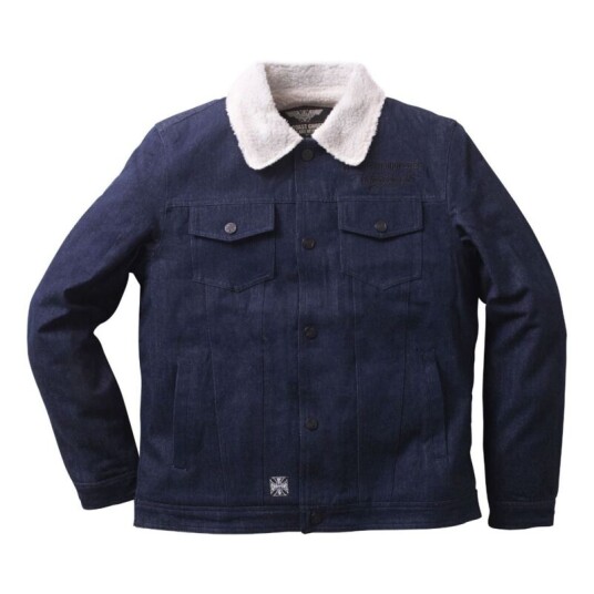 West Coast Choppers Overgangsjakke - WCC Sherpa Lined Canvas Jacket - S til 4XL - Herrer - blå West Coast Choppers Overgangsjakke - WCC Sherpa Lined Canvas Jacket - S til 4XL - Herrer - blå