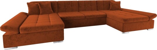 Dewitt Sovesofa med Dobbel Sjeselong 4 seter i Chenille   Oransje