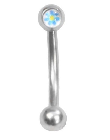 Utgått Øyenbrynspiercing med Blå Blomst 1.2 x 8 mm