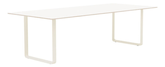 Muuto 70/70 spisebord 255 x 108 cm White laminate-Plywood-Sand