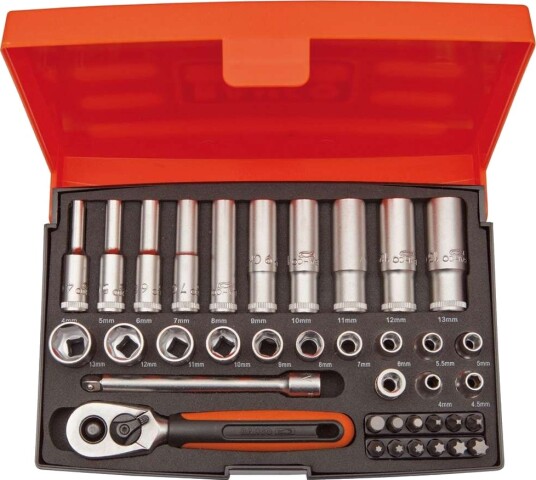 Bahco SL25L 1/4" Pipenøkkelsett 37 Deler med Høy Kvalitet Stål Bahco SL25L 1/4" Pipenøkkelsett 37 Deler med Høy Kvalitet Stål