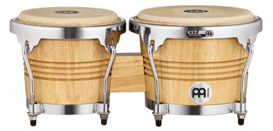 Meinl Wb-200nt-Ch Wood Bongo 6 3/4"+ 8" Nat, Chr. Hw G