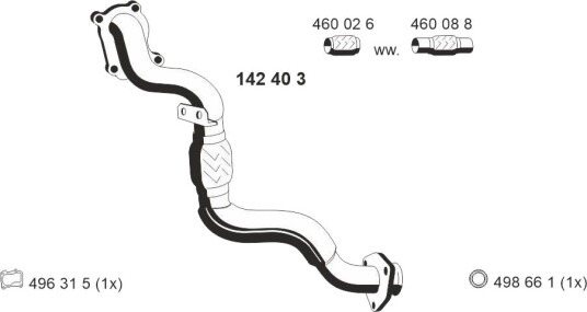 Eksosrør ERNST 142403 Eksosrør ERNST 142403