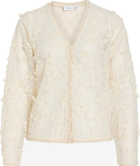 Vila Kardigan Vijulietta V Neck L/S Knit Cardigan Grå