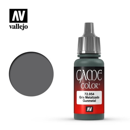 Vallejo 72.054 Metallisk Acrylmaling Gunmetal 18ml for Modellbygging