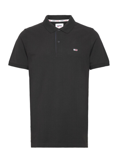 Tommy Jeans Tjm Slim Placket Polo - Black - L Tommy Jeans Tjm Slim Placket Polo - Black - L