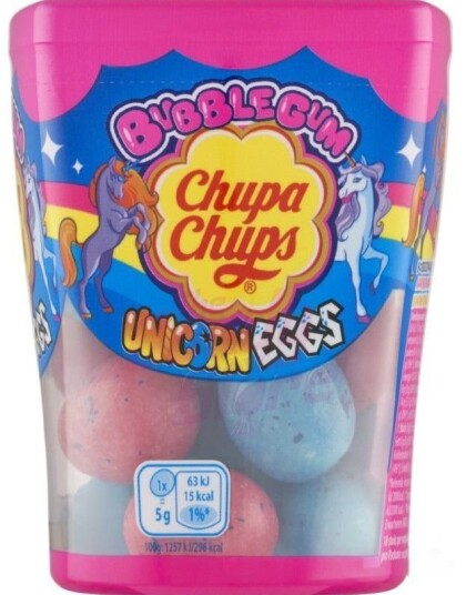Chupa Chups Unicorn Eggs Ice Cups Tyggegummi med Fyll 90 gram