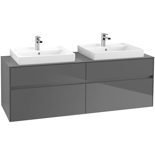 Villeroy & Boch  Collaro Servantskap med 4 skuffer 160x50x54,8 cm u/lys Grå Høyglans